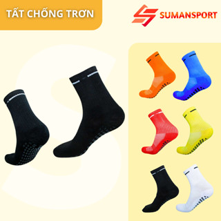 Tất đá bóng chống trơn thể thao combo 2-3 đôi dệt kim cổ lửng cao su non bàn chân chơi đá bóng cầu lông pickleball