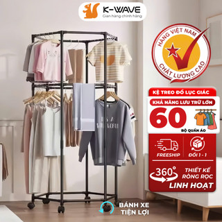 [HÀNG LOẠI 1] Giá phơi quần áo lục giác K-WAVE Xoay 360 độ linh hoạt Khả năng chịu lực tốt Tối ưu không gian sống