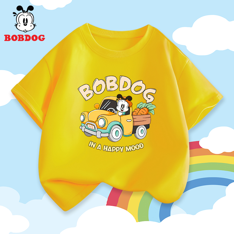 Áo thun bé trai  BOBDOG chất liệu cotton mềm mịn in hình BOBDOG ngộ nghĩnh cho bé