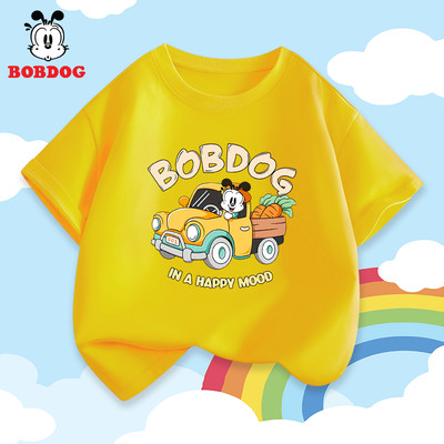 Áo thun bé trai BOBDOG áo cộc tay hình ô tô chất liệu cotton mềm mịn thoáng mát cho bé mặc hè