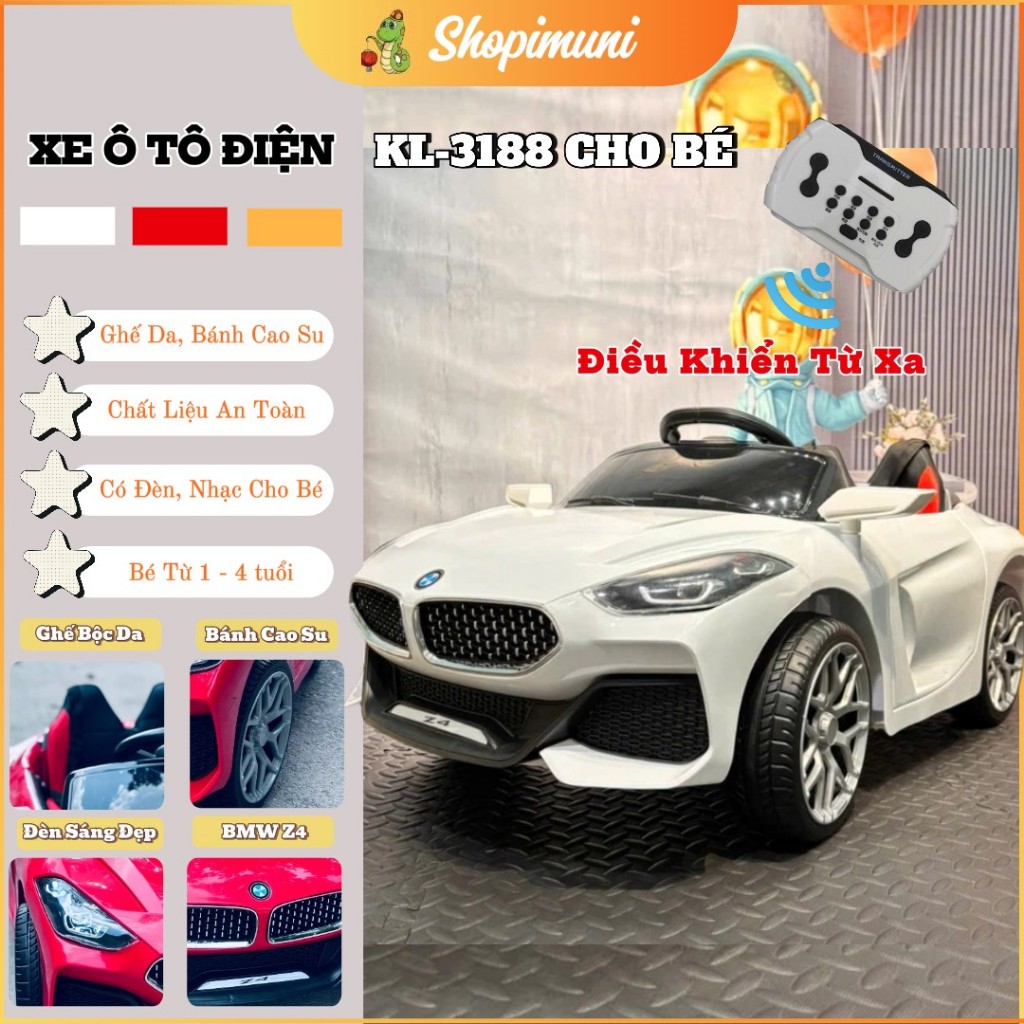 Xe Ô Tô Điện Cho Bé BMW Z4, Xe Điện Có Điều Khiển Từ Xa Cho 1 Bé Dưới 4 Tuổi