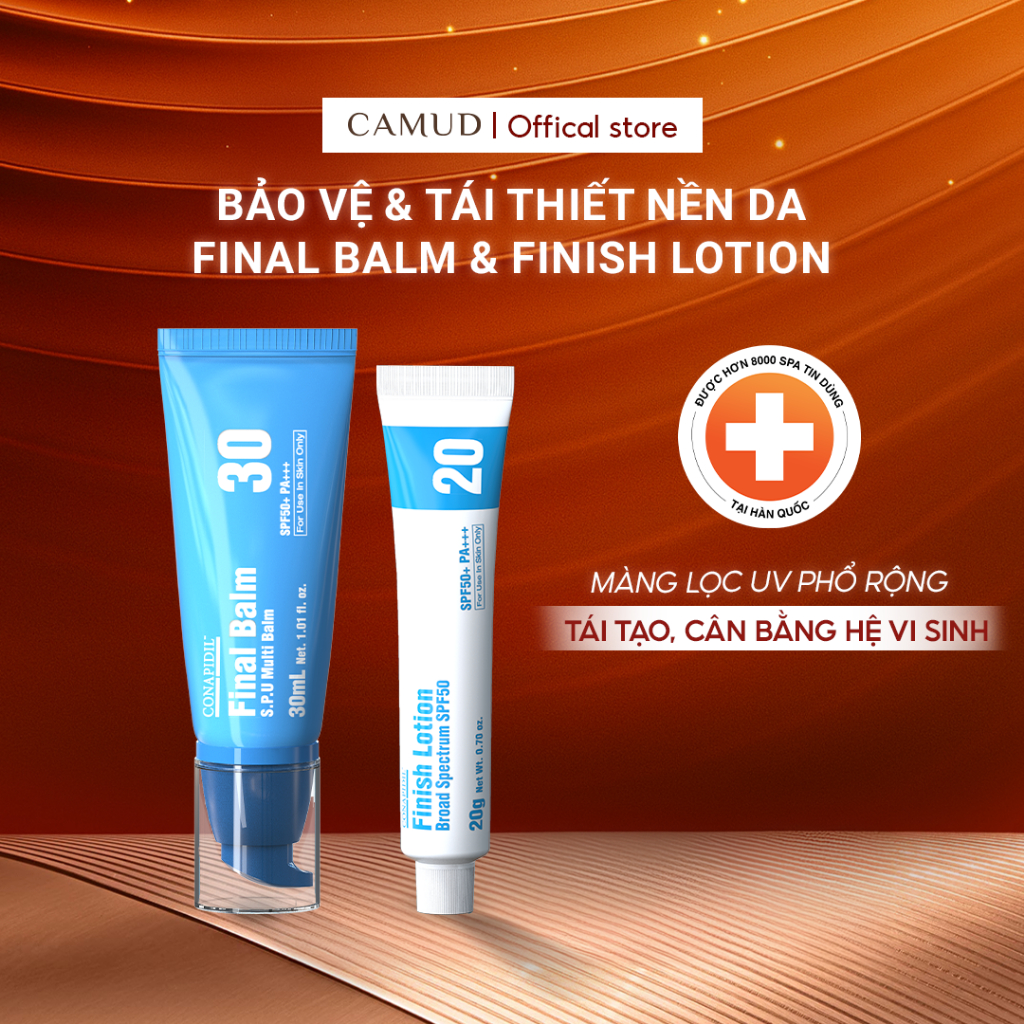 Combo Pharmesthetic Bảo vệ & tái thiết nền da Final Balm & Finish Lotion 20g CAMUD