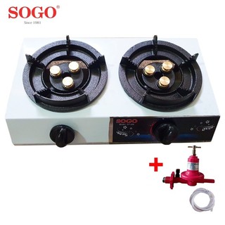 Combo bếp khè gas 2 lò bán công nghiệp sogo gt-208s2-3dd + van gas cao áp namilux na-538sh + 1,5m dây