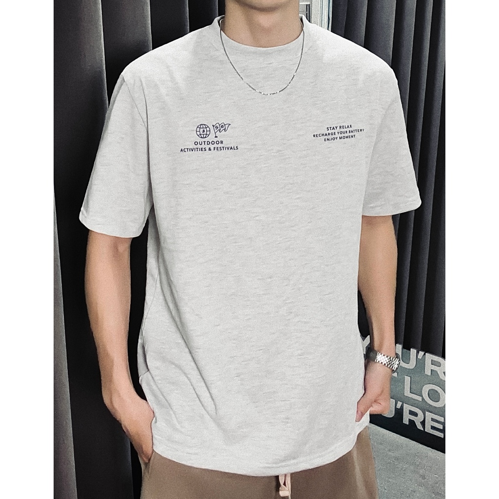 Áo thun oversize unisex Semibasic Outdoor Energy / Light Grey | BigBuy360 - bigbuy360.vn