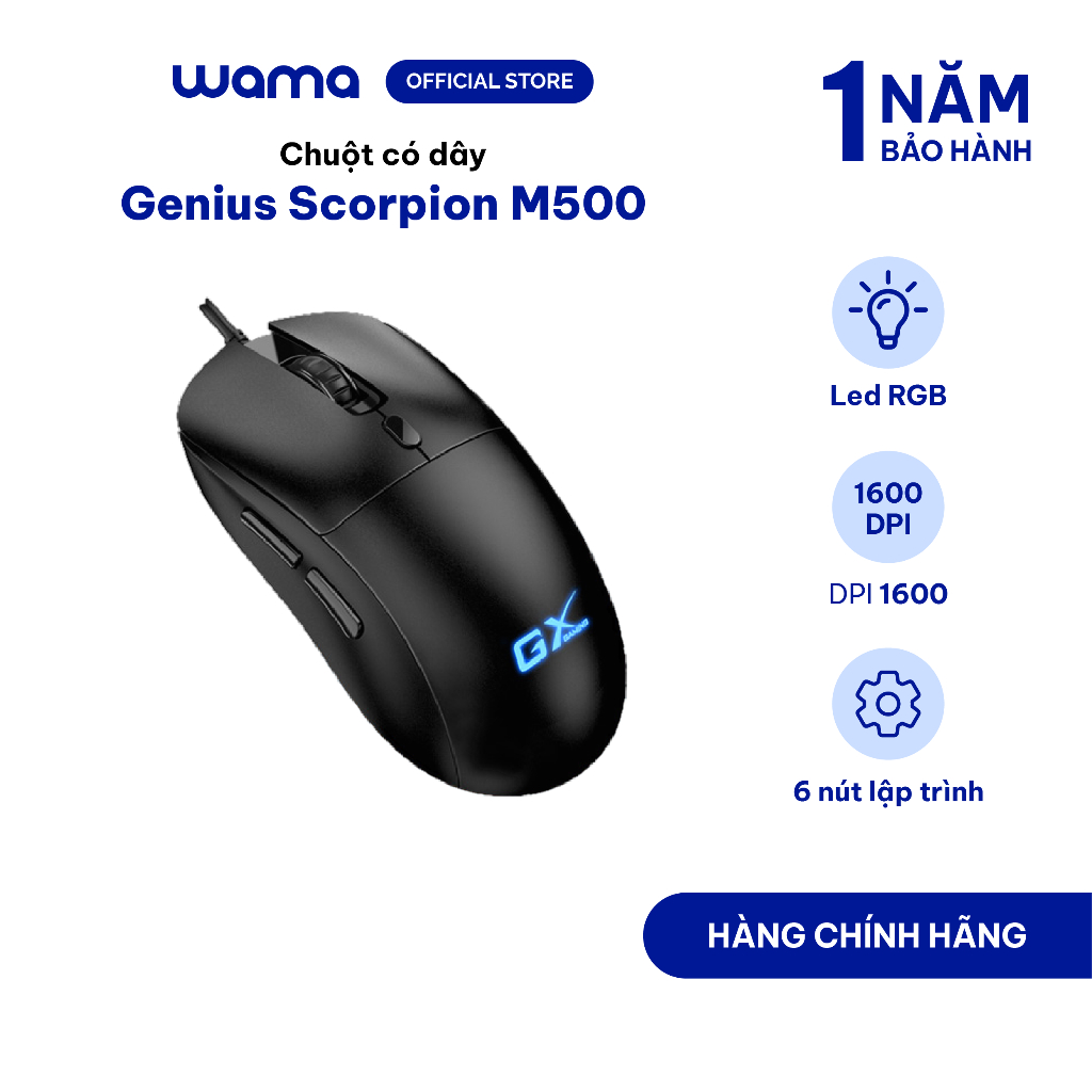 Chuột gaming có dây Scorpion M500 màu đen Genius