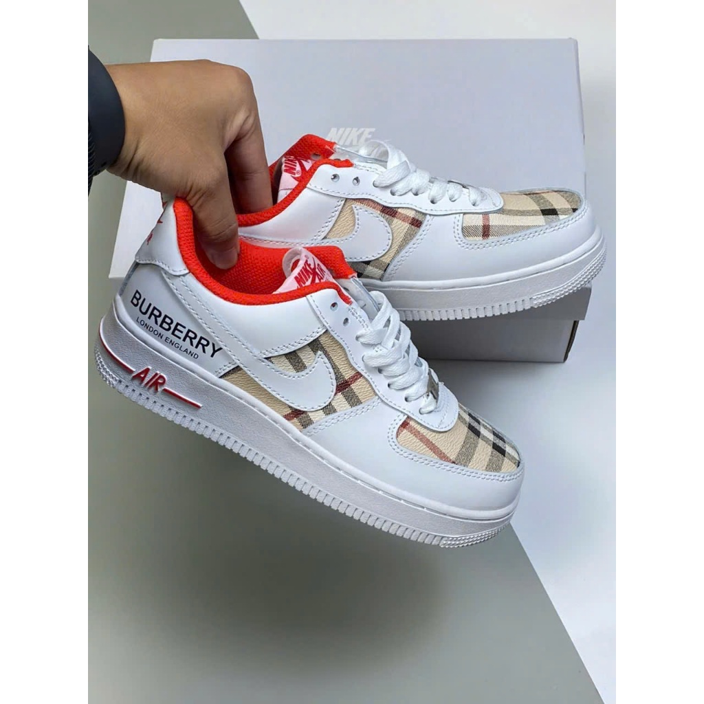 GIÀY SNEAKER AF1 BURBERRY NAM NỮ CỰC CHẤT- GIÀY THỂ THAO AF1 XÁM XI MĂNG