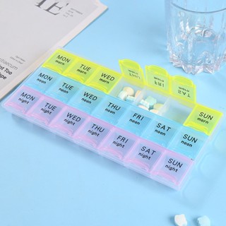  Hộp nhựa hộp đựng thuốc trong suốt chia ngày   21 ô   - nhựa PP không độc hại 