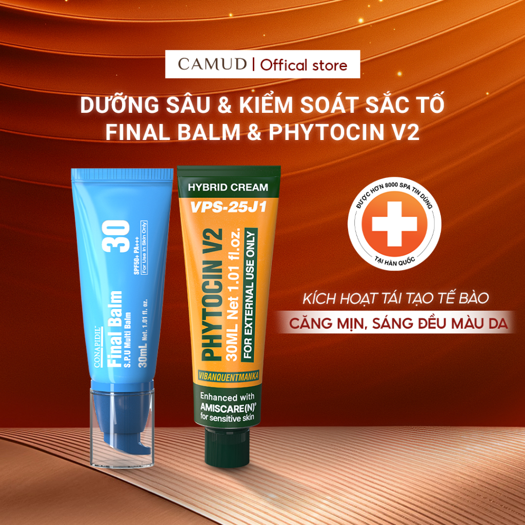 Combo Pharmesthetic Dưỡng sâu & kiểm soát sắc tố Final Balm & Phytocin V2 CAMUD
