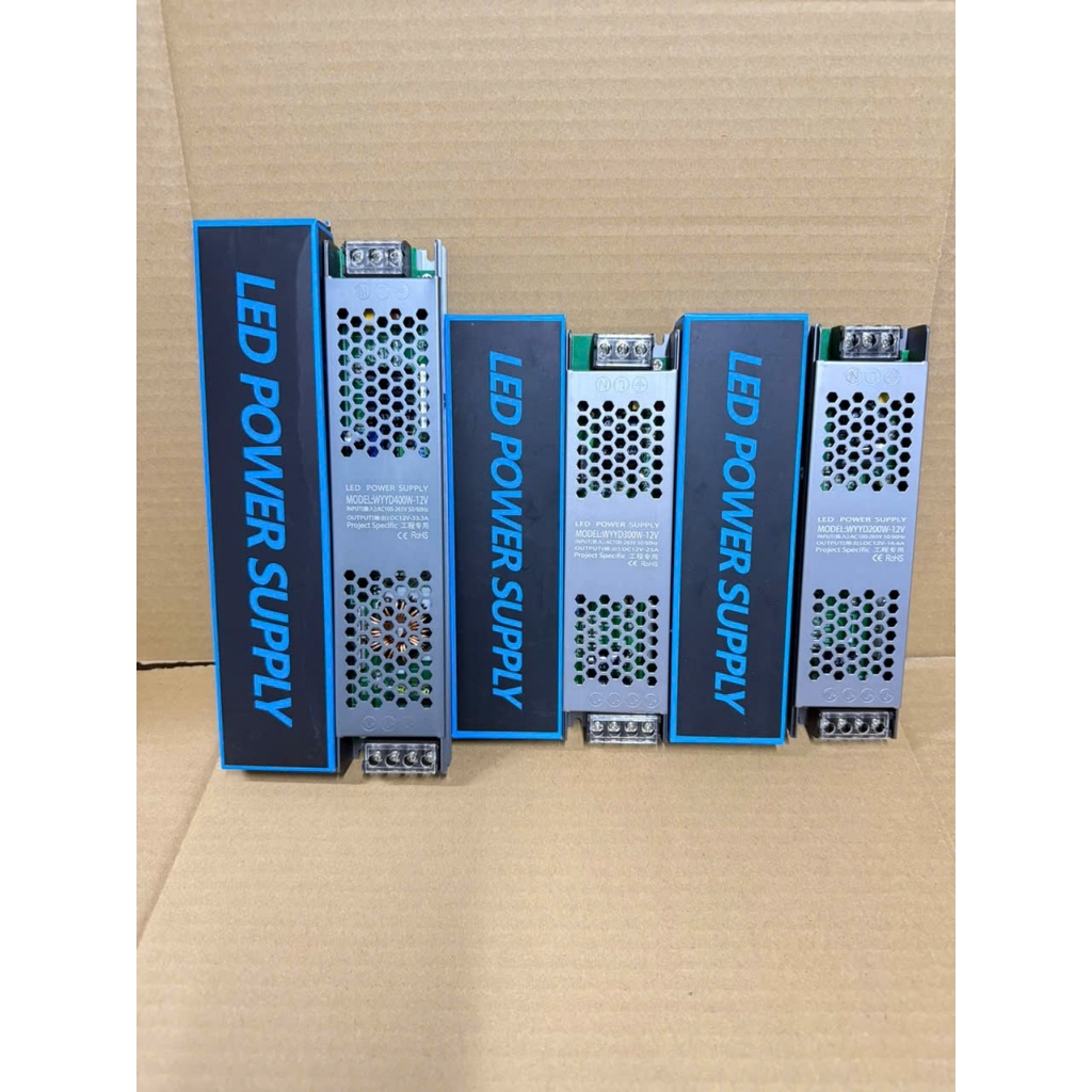 Nguồn mỏng 12V 200W/300W/400W dùng cho led dây