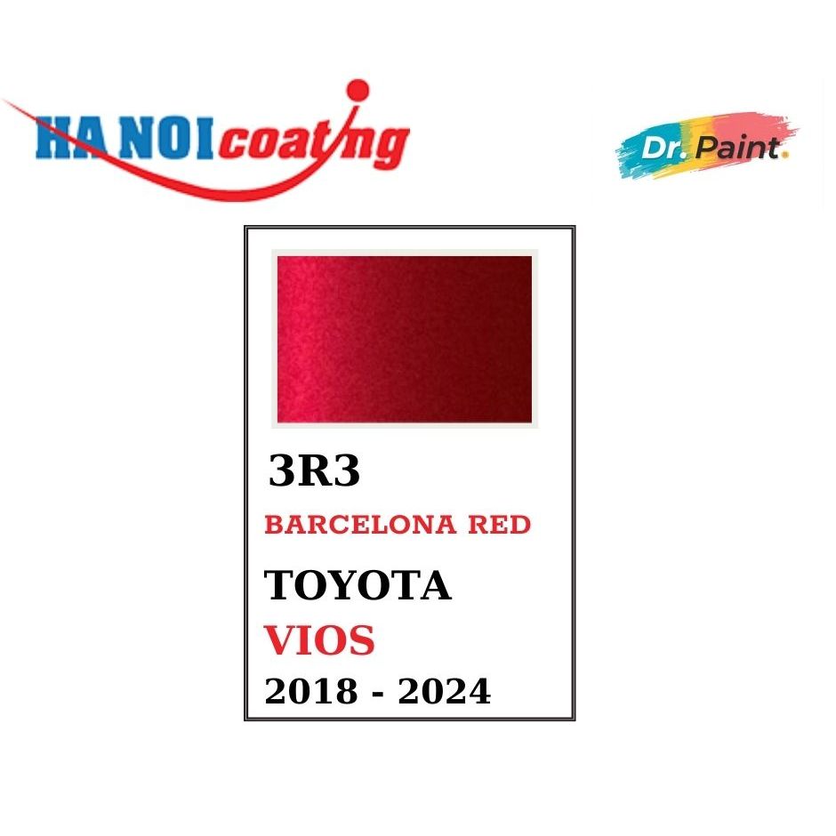 Sơn Xịt Xóa Vết Xước cho xe TOYOTA VIOS Màu ĐỎ ÁNH KIM code 3R3 - BARCELONA RED chính hãng DR.PAINT