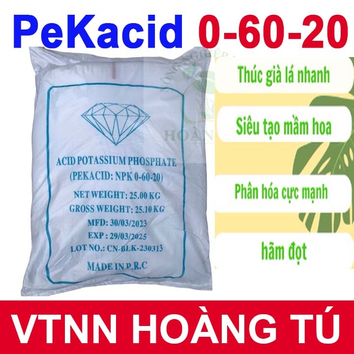 Pekacid 0-60-20 - Siêu Lân Kích Mầm Hoa (gói 1kg)