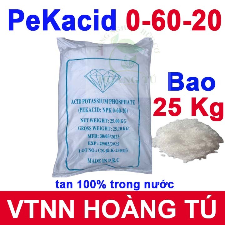 Pekacid 0-60-20 Bao 25kg – Kích Mầm Hoa, Nuôi Nụ, Hàng Chuẩn