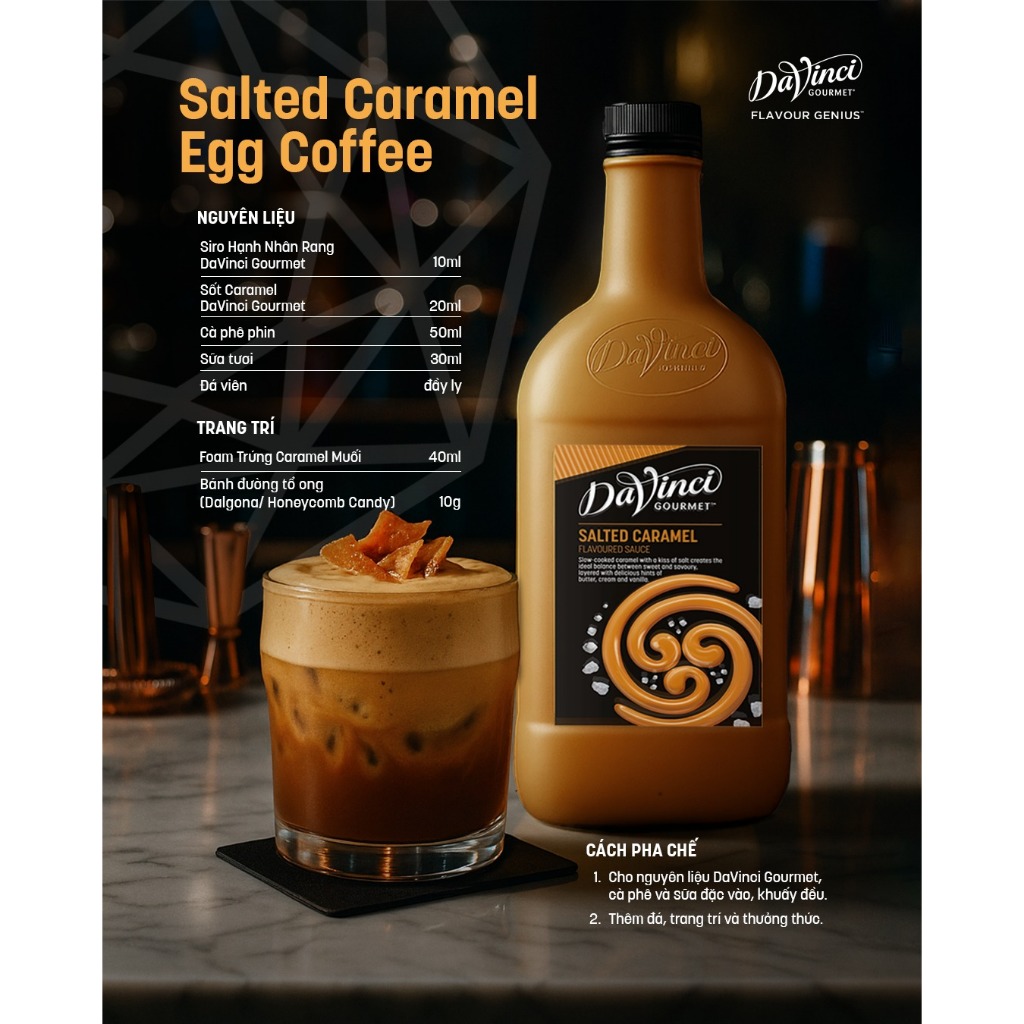 Sốt Caramel muối mặn / Salted Caramel Sauce DaVinci Gourmet chiết dùng thử