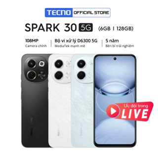   Ưu Đãi Livestream  Điện Thoại Tecno Spark 30 5G |  6+6 GB 128GB | Camera 108MP | Màn Hình 6.67" 120Hz |Chính Hãng 