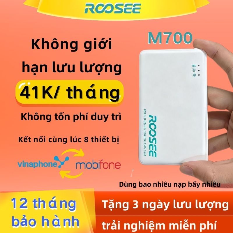 Roosee M700 Cục phát wifi từ sim 4G bộ phát wifi di động bộ phát wifi 2100mah
