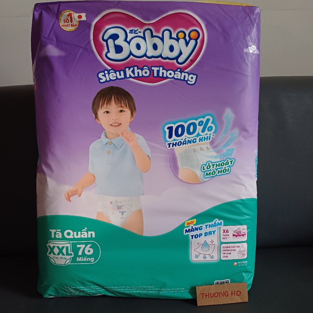 Tã quần Bobby XXL 76 miếng cho bé 15-20kg hàng chính hãng (HSD 2029)
