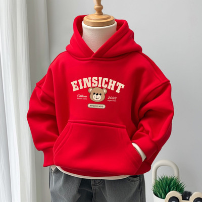 Áo nỉ hoodie bé trai in gấu Einsicht - Áo nỉ mũ trẻ em size từ 15-40kg  Loza Kids HN3430