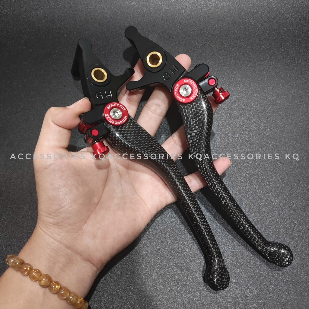 Cặp tay thắng Gh racing SH 2 đĩa / SH 125i-150i-160i Carbon Fiber siêu bóng cao cấp