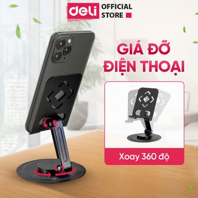 Giá Đỡ Điện Thoại Deli, Giá Đỡ Điện Thoại Để Bàn Kim Loại Chắc Chắn Xoay 360 Độ Cứng Cáp Chắc Chắn