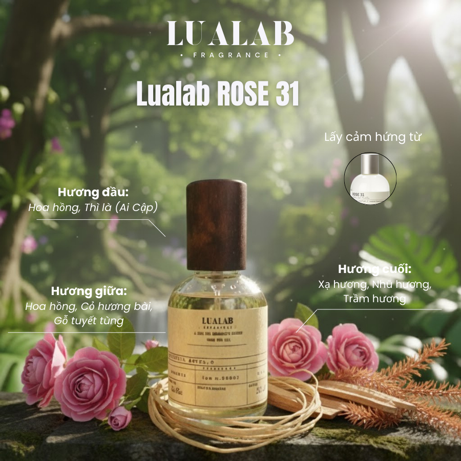 Nước hoa unisex Stories Scent Rose 31 dung tích 30ml phong cách Cuốn hút Tinh tế Sang trọng NO76