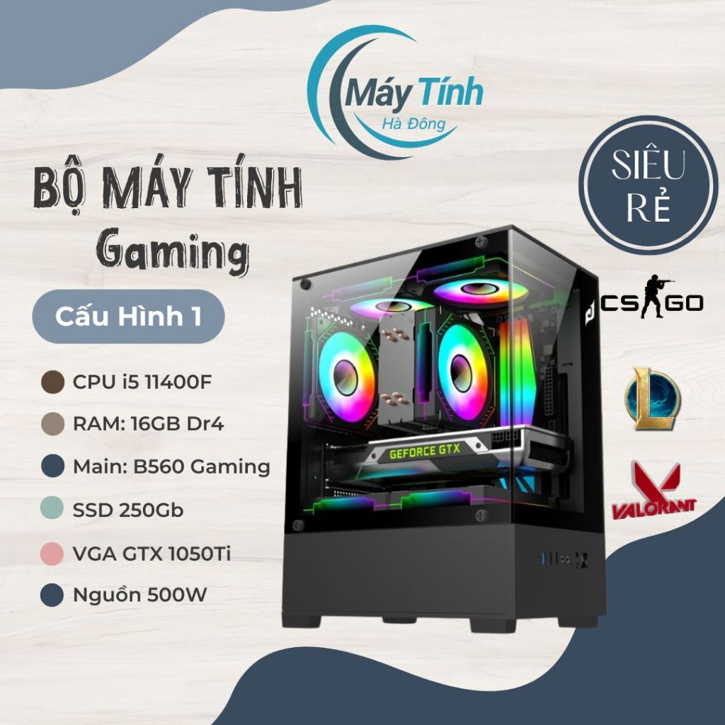Bộ máy tính PC i5 11400F main B560 hàng đẹp giá rẻ chiến mọi loại game