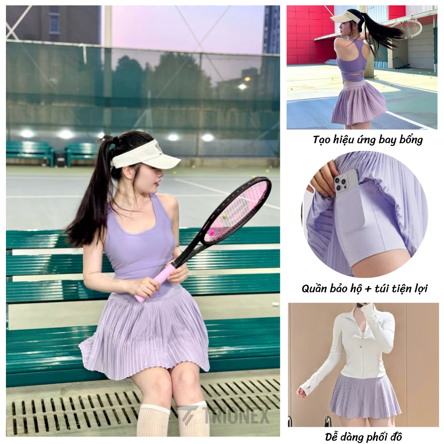 [K156-Xả kho giá tốt] Váy thể thao nữ TRIONEX, váy cầu lông tennis pickeball nữ bên trong có lót | BigBuy360 - bigbuy360.vn