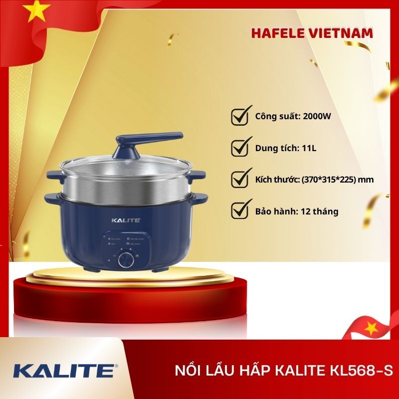 Nồi Lẩu Hấp KALITE KL568-S – Mâm nhiệt ống đôi – 3 mức nhiệt linh hoạt - FEM