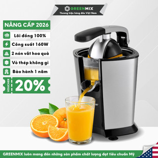  Máy Ép Cam Máy Vắt Cam Chuyên Dụng GREENMIX GM-160 công suất 160W vắt kiệt bã 