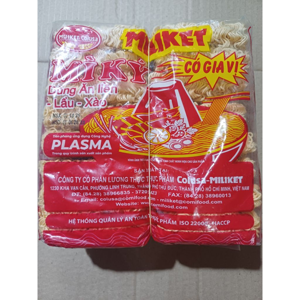Mì ký miliket 1 ký 16gói.