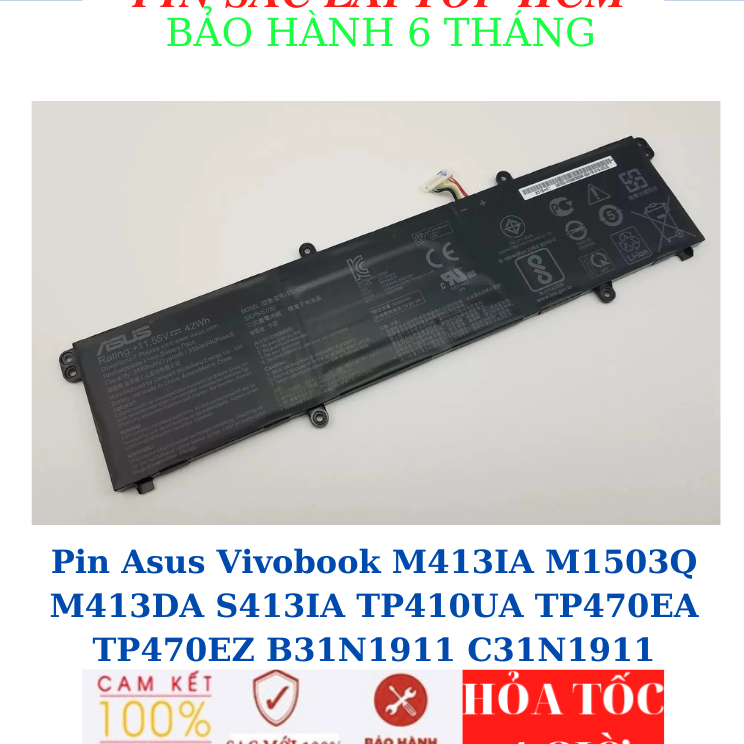 m Pin laptopb Asus Vivobook M413IA M1503Q M413DA S413IA TP410UA TP470EA TP470EZ B31N1911 C31N1911