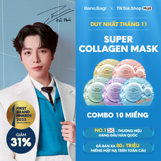  COMBO 10 Miếng Mặt Nạ Bano:Bagi Super Collagen Dưỡng Da Chuyên Sâu Dành Cho Mọi Loại Da 30ml 