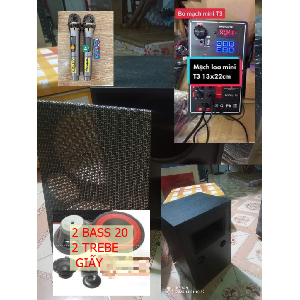 combo  Loa kéo xách tay 2 tấc đôi bo k10 k18 200w tự rắp 2025