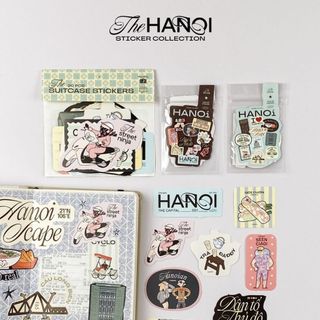  Sticker hình dán chủ đề Hà Nội Crabit sticker cắt sẵn decor vali phụ kiện sổ tay The Hanoi 