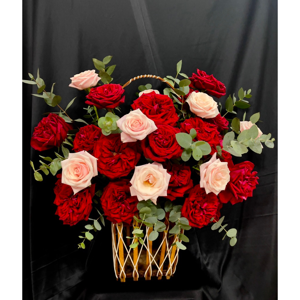 Giỏ hoa hồng Ohara siêu xinh yêu