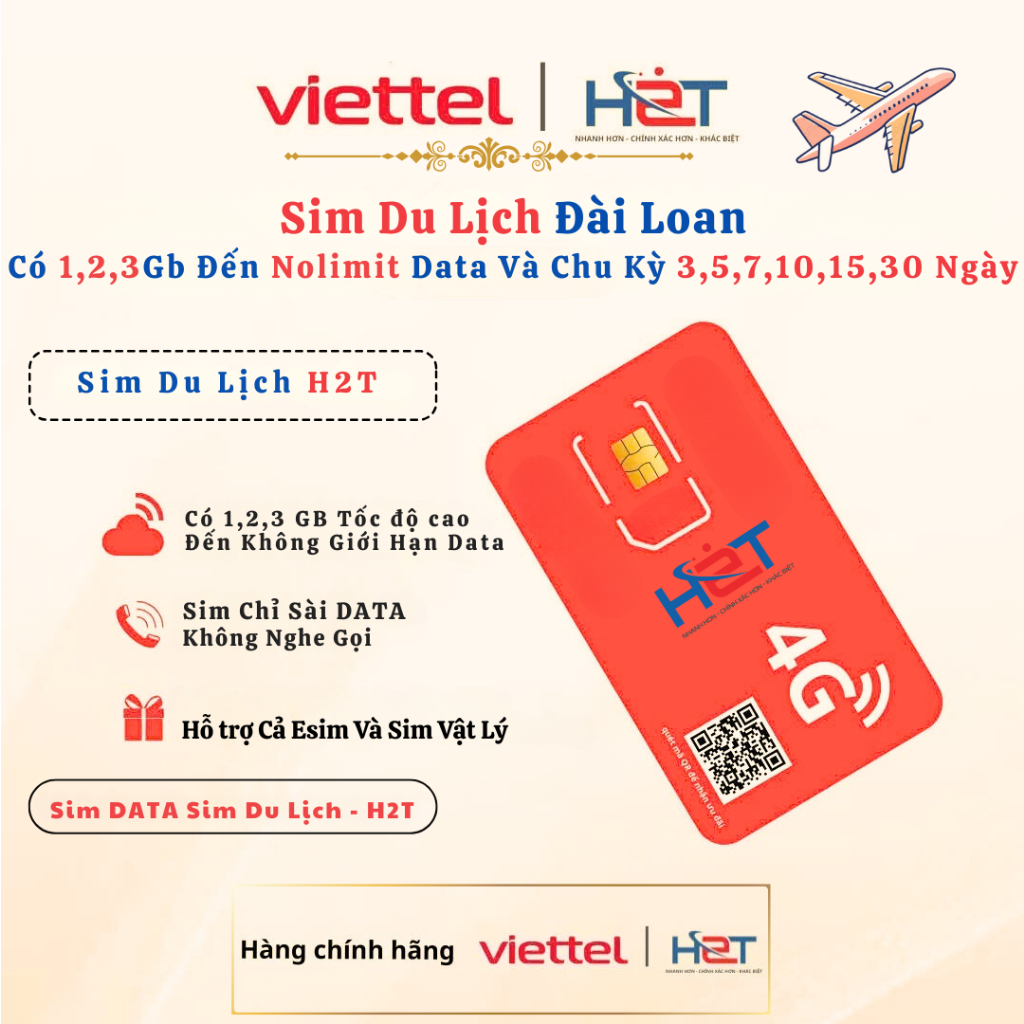 Sim Data Sim Du Lịch Đài Loan Có 3Gb/Ngày Chu Kỳ 3 Ngày Đến 30 Ngày