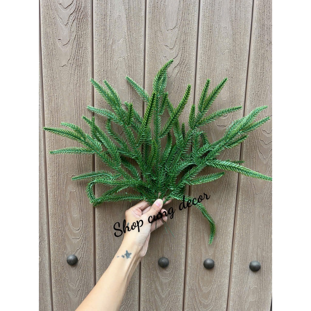 Set 5 nhánh lá thông PE nhựa dẻo trang trí Noel/ trang trí giáng sinh