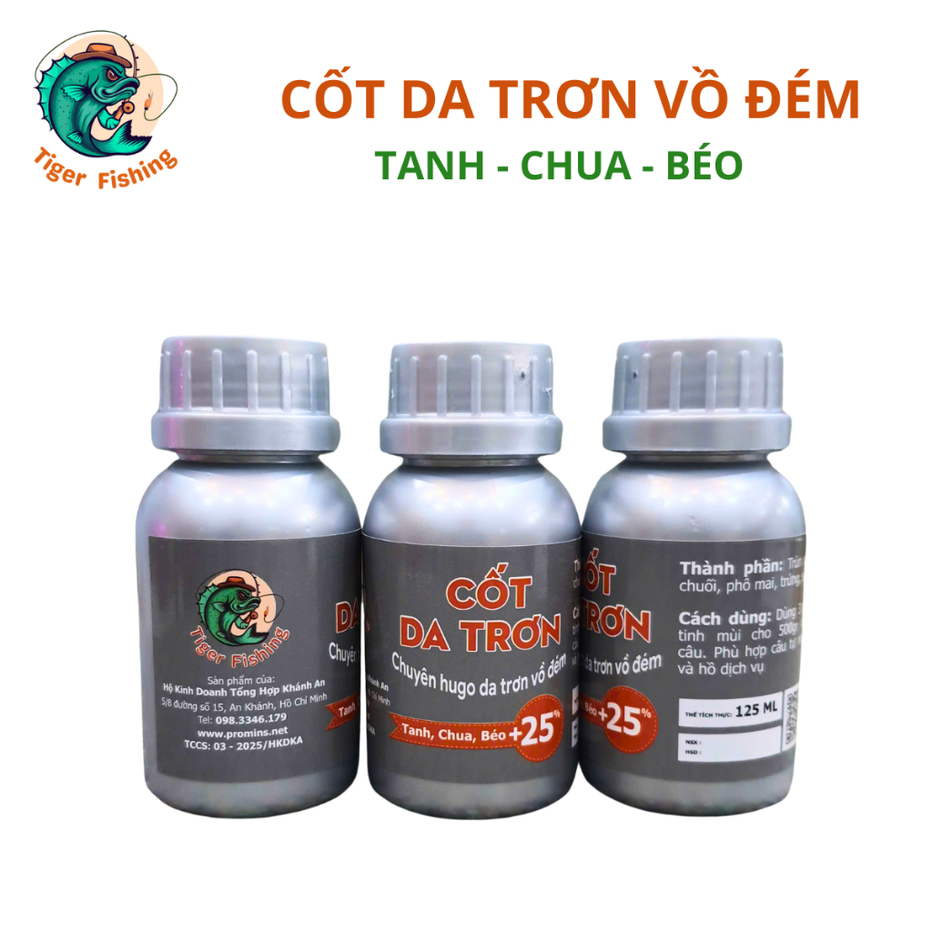 Set 3 chai Cốt Câu Da Trơn Vồ Đém Tiger Fishing - Tanh Chua Béo Kích Thích Bắt Mồi Đậm Đặc 100ml