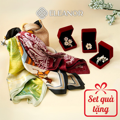 Set quà tặng khăn quàng cổ và ghim cài áo nữ Eleanor Accessories đính đá phụ kiện thời trang 10814
