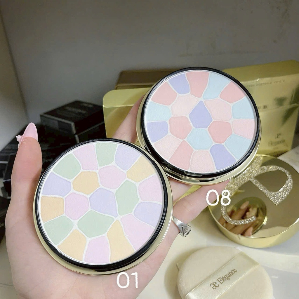 Phấn phủ Cao cấp kiềm dầu hiệu chỉnh sắc da Elegance Nhật bản size to 27gra