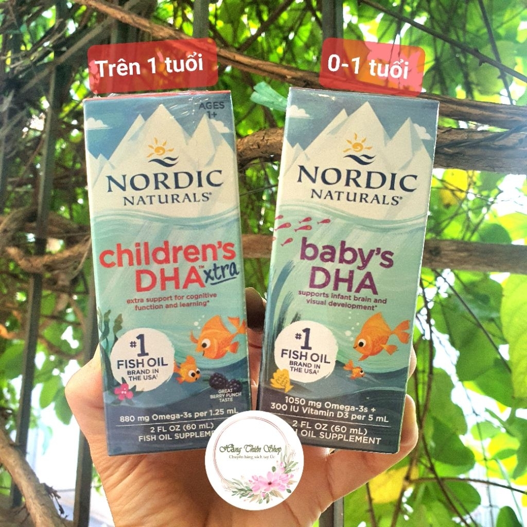 (Hàng Mỹ) DHA cho bé Nordic  Baby DHA và Nordic Children DHA extra -60ml