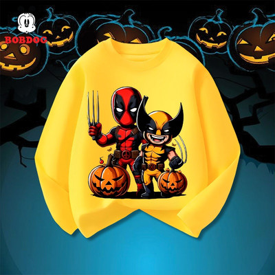 Áo thun dài tay bé trai BOBDOG in hình Superman Halloween ngộ nghĩnh chất liệu cotton co giãn