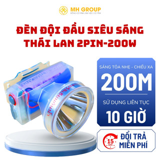  Đèn pin đội đầu Thái Lan 2Pin 200W  FB  – LED COB siêu sáng chống nước sạc nhanh chân đôi 