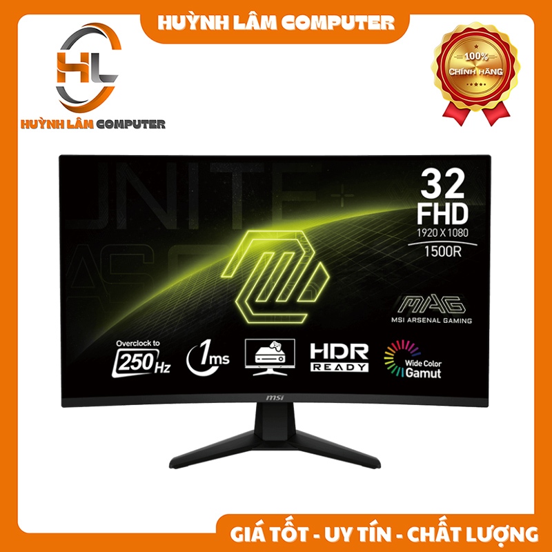 Màn hình gaming MSI MAG32C6X | 32 inch, FHD, VA, 250Hz, 1ms, HDMI + DP, cong Chính Hãng