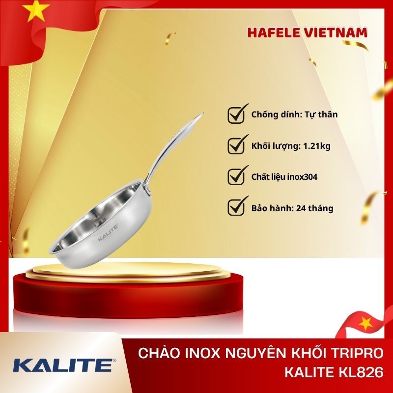 Chảo Inox TRIPRO KALITE KL826 – Bền bỉ dễ vệ sinh – Đáy liền thân nguyên khối - FEM