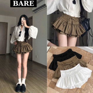  BARE_  3 Lớp Có Lót Trong Dây Rút  Chân Váy Nữ Hai Tầng Y2K Trendy Hack Dáng Form Xoè Cạp Trễ_CV129 