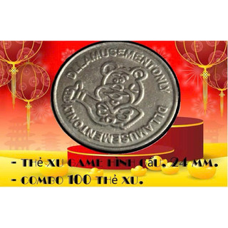 100 thẻ xu game hình gấu - 24mm