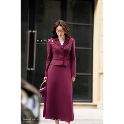 Set Áo Vest Chân Váy Công Sở Nữ MY WAY Dáng Dài Cao Cấp 2MVB09105 2MCXB299