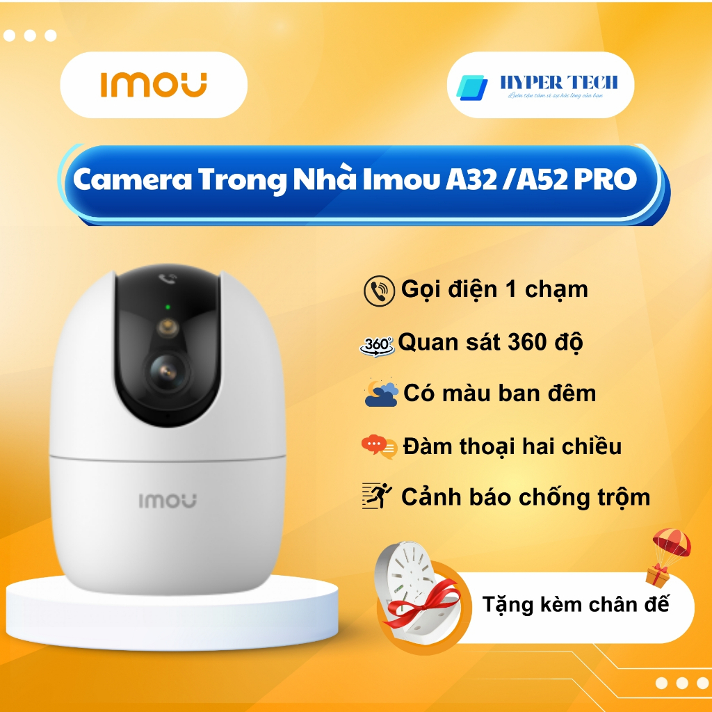 (Mẫu mới) Camera WiFi Imou Ranger 2 Pro - A32/A52 Pro - Xoay 360, Đàm Thoại 2 Chiều, Có màu ban đêm,