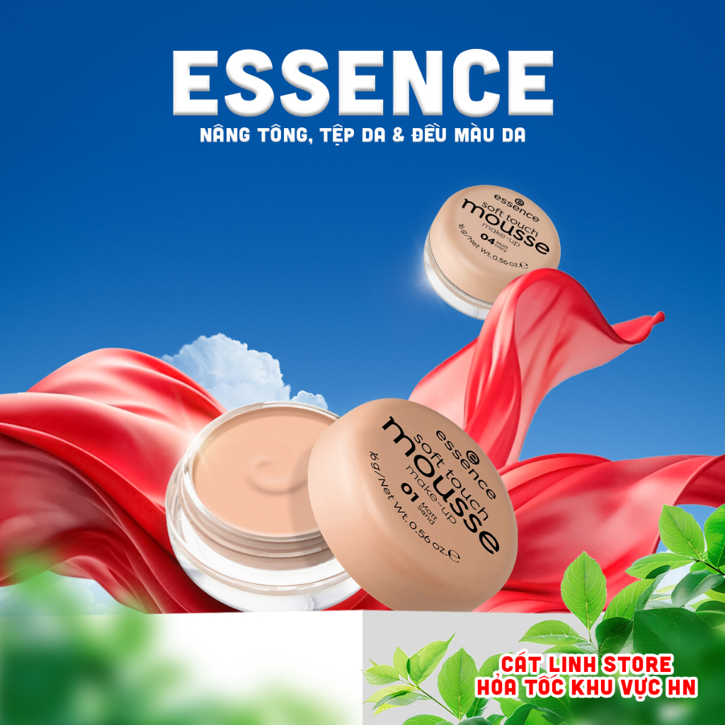 Phấn tươi Essence Soft Touch Mousse Đức nâng tone, tệp da, lên màu tự nhiên, Kem nền Essence