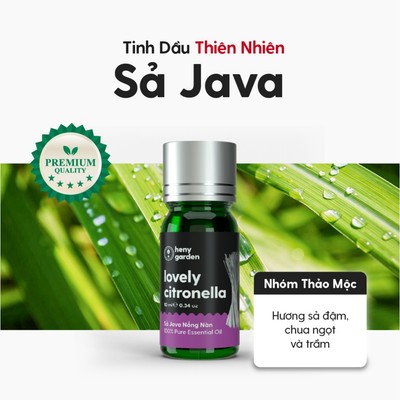 Tinh Dầu Sả Java Nguyên Chất Đậm Đặc Xông Thơm Phòng, Làm Nến Thơm Thiên Nhiên, Giúp Dễ Ngủ Heny Garden 10mL